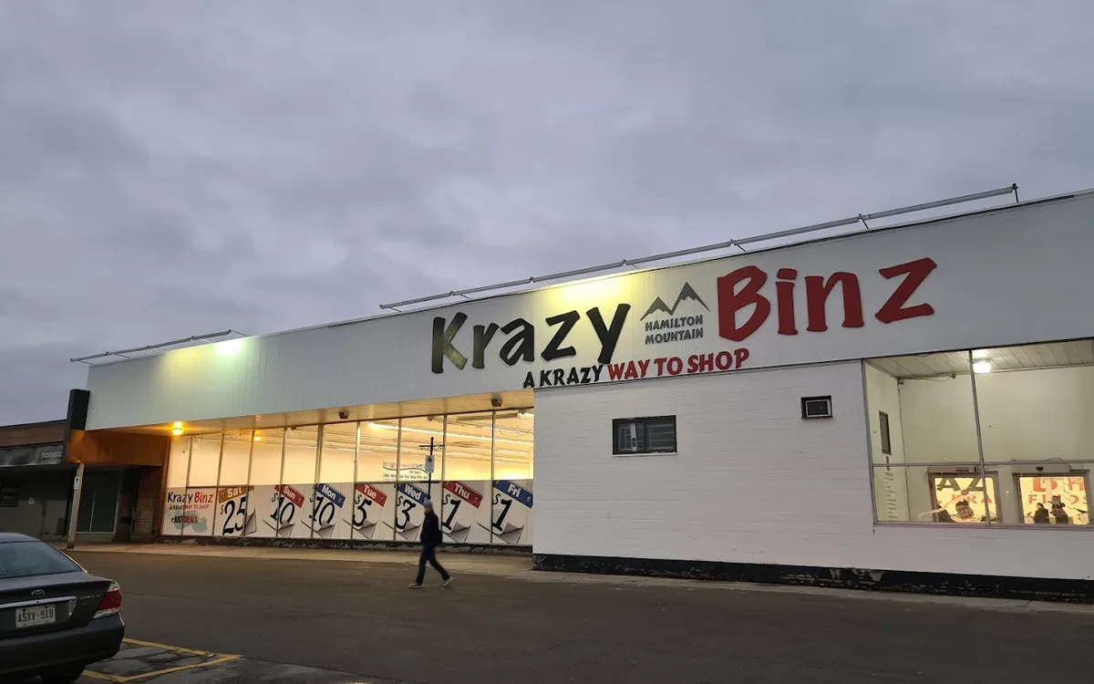 Krazy Binz Hamilton Mountain storefront at 499 Mohawk Rd E
